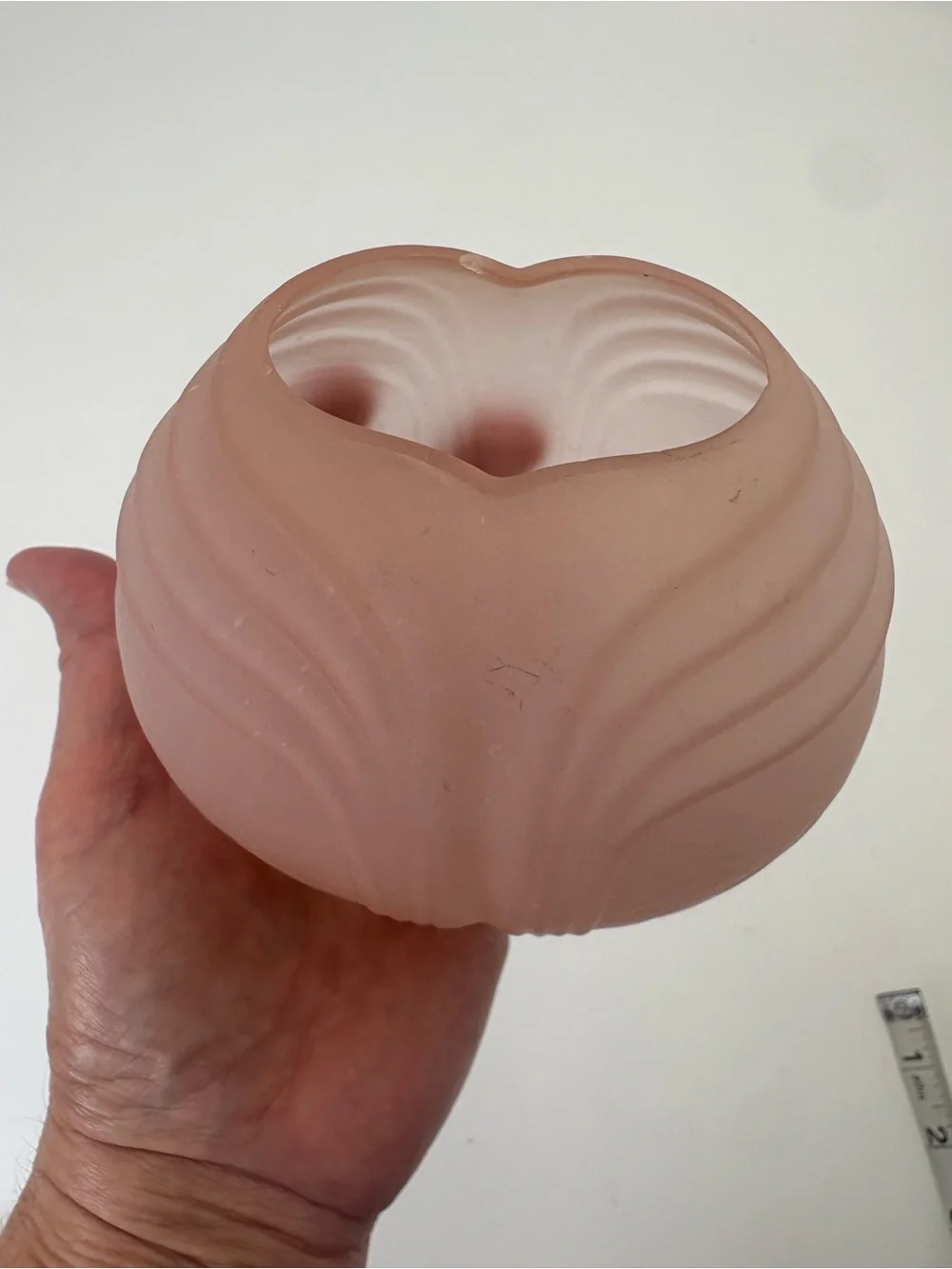 Vintage Satin Glass Pink Art Deco Glass Vase